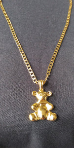 18k Gold Filled bear Full Set Chain and Bracelet