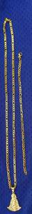 14k gold plated 3mm Mary Figaro chain and bracelet set 24inches