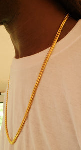 6mm 14k Gold Plated Miami Cuban Link Chain