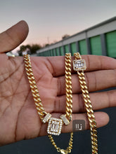 8mm 14k gold plated Miami Cuban link set chain and bracelet