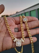 8mm 14k gold plated Miami Cuban link set chain and bracelet