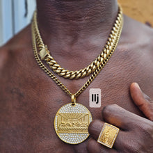 12mm 14k gold plated Miami Cuban link chain,6mm 22 inch 14kt miami Cuban link chain and ring