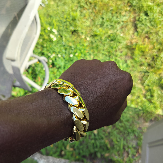 14k Gold Plated Miami Cuban Link 22mm Bracelet