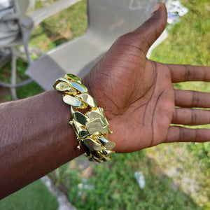 14k Gold Plated Miami Cuban Link 22mm Bracelet