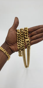 Big BoY 📷📹 16mm 14k High Quality Gold Plated Miami Cuban Link Chain And Bracelet