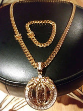 8mm 14k Cuban link Chain and Bracelet with Gold Filled Pendant