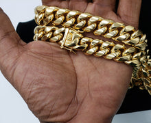 14mm 14k gold plated Miami Cuban link chain
