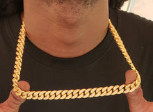 12mm gold plated micro pave Cuban link chain