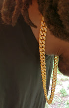 12mm gold plated micro pave Cuban link chain