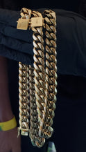 14mm 14k or 18k Gold Plated Miami Cuban Link Set