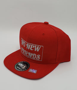 No new friends glitter snapback hat