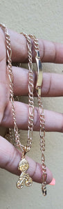 18k Gold Filled Bicycle boy Full Set Chain and Bracelet