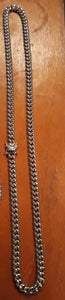 8mm 14k white Gold Plated Miami Cuban Link Chain