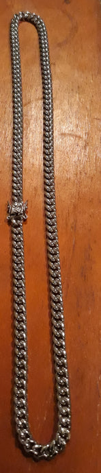 8mm 14k white Gold Plated Miami Cuban Link Chain