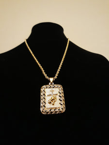4mm 24inch Gold Plated Rope Chain and Pendant