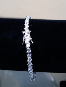 3mm 3 pointer CZ Diamond Tennis Bracelet Gold and White Gold Plated