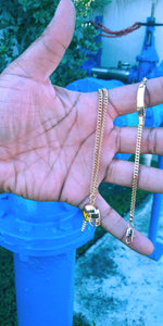 18k Gold Filled Helmet boy Full Set Chain and Bracelet