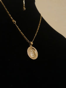 14k Gold Plated 3mm Figaro Chain Pendant and Bracelet