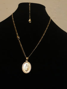 14k Gold Plated 3mm Figaro Chain Pendant and Bracelet