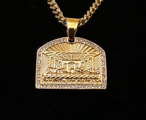 14k Gold plated Last Supper pendant