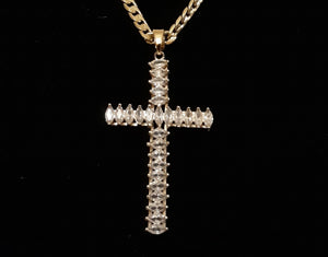 14k Gold filled Cz Diamond cross pendant
