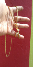 14k Gold Plated 3mm Cuban link chain and pendant  set