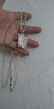 18k Gold Filled 5mm Cuban Link Diamond Cut Chain and eagle Pendant  Set