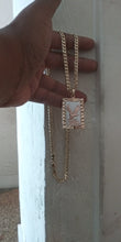 18k Gold Filled 5mm Cuban Link Diamond Cut Chain and eagle Pendant  Set