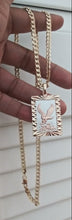 18k Gold Filled 5mm Cuban Link Diamond Cut Chain and eagle Pendant  Set