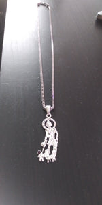 New Arrival 3mm 14k White Gold plated Franco Chain And St. Lazarus Pendent Set