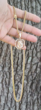 14k Gold Plated 3mm Cuban link chain and pendant  set