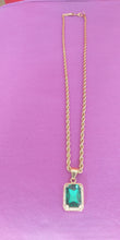 14k Gold Plated 4mm Rope chain and pendant  set