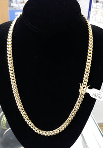 8mm 10k Real Gold Cuban link Hollow Chain 35grams