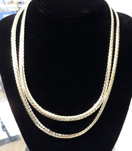 6mm 10k Gold Flat style Cuban Link  2 Chains layer look 18inch 17.7 grams and 22inch 19.5 grams