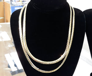 6mm 10k Gold Flat style Cuban Link  2 Chains layer look 18inch 17.7 grams and 22inch 19.5 grams
