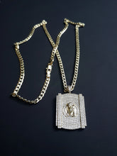 18k Gold Filled 4mm Cuban Link Diamond Cut Chain and pendant  Set