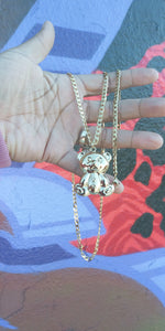 18k Gold plated bear Full Set Chain and Bracelet