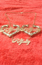 14k Gold Filled Womens Full Set Chain Royalty plate And bamboo Earrings