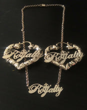 14k Gold Filled Womens Full Set Chain Royalty plate And bamboo Earrings