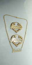 14k Gold Filled Womens Full Set Chain 👸 Princess plate And bamboo Earrings