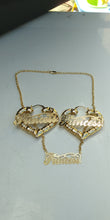 14k Gold Filled Womens Full Set Chain 👸 Princess plate And bamboo Earrings