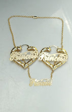 14k Gold Filled Womens Full Set Chain 👸 Princess plate And bamboo Earrings