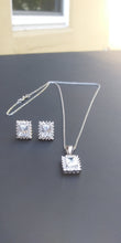 Silver Necklace and Studd Earrings cz diamonds