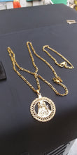 14k Gold Plated 3mm Figaro Chain Pendant and Bracelet