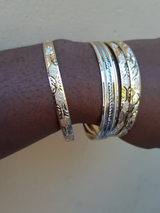 4 piece 14k Gold Plated Bangle set