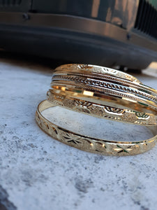 4 piece 14k Gold Plated Bangle set