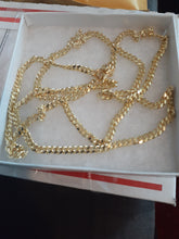 10k Gold Bonded 925 Sterling Silver 3mm Cuban link Chain and Bracelet set