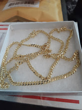 10k Gold Bonded 925 Sterling Silver 3mm Cuban link Chain and Bracelet set