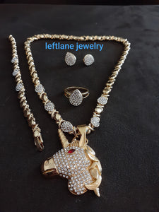 14k Gold Plated Womens Unicorn 💖 X&o Hugs and Kisses Full xoxo Set Chain earrings ring and Bracelet
