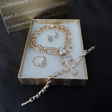14k Gold Plated Womens "Its the key to my Heart"💖 X&o Hugs and Kisses Full xoxo Set Chain earrings ring and Bracelet